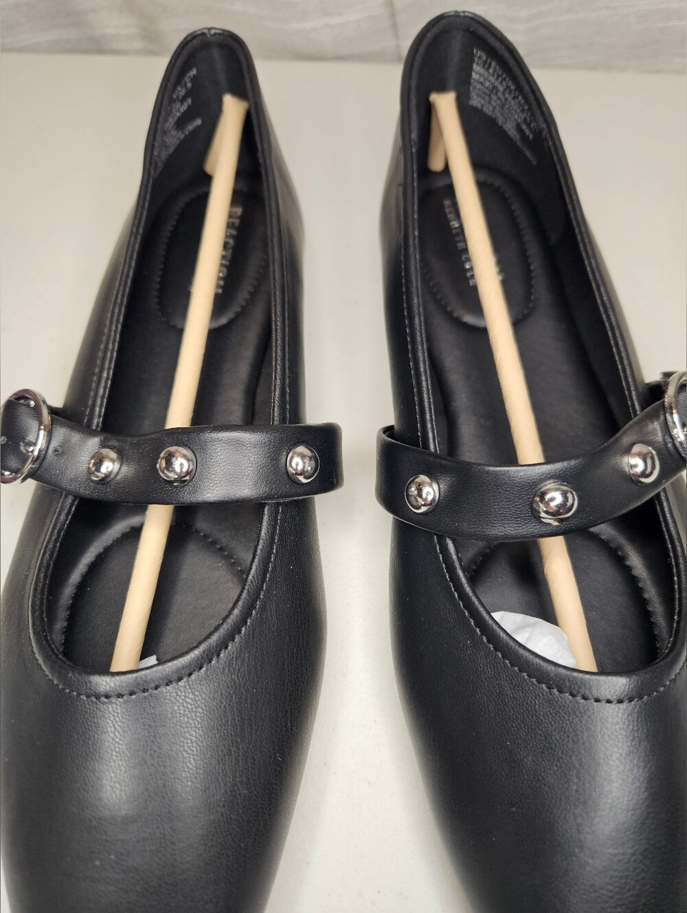 Kenneth Cole Reaction Women's Studded Maxi Maryjane Ballet Flats Sz 10 New Black - Picture 14 of 16